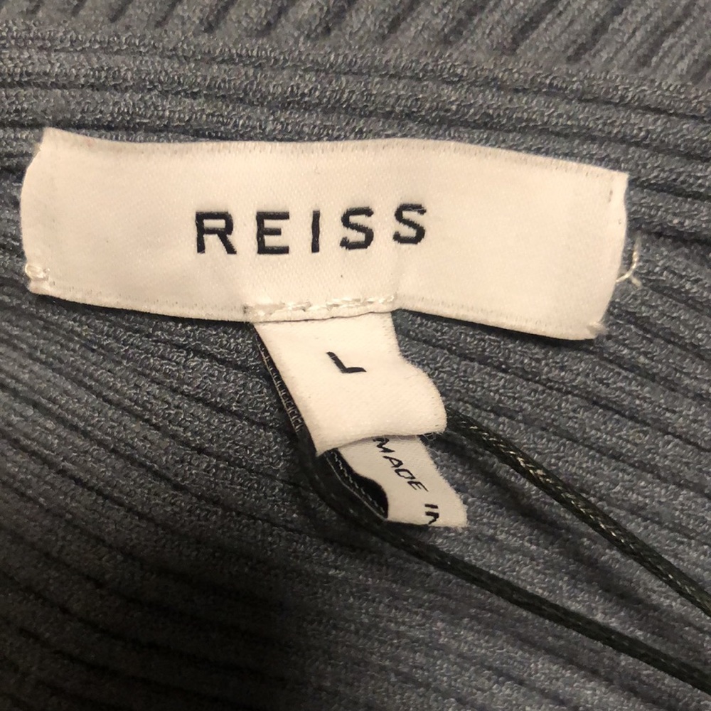 NWT Reiss Blue Ribbed One-Shoulder Top - Picture 3 of 5